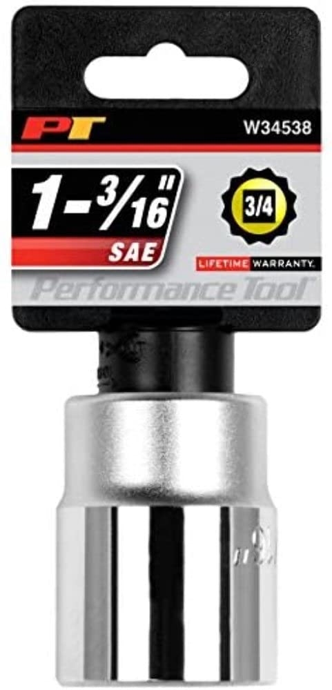 W34538 Performance Tool 3/4-Inch Drive 12-Point SAE Standard Socket, 1-3/16-Inch