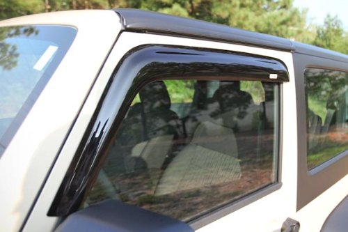 Rugged Ridge Rain Deflectors Window for Jeep Wrangler JK | Smoke | 11351.11 | Fits 2007-2018 Jeep Wrangler JK