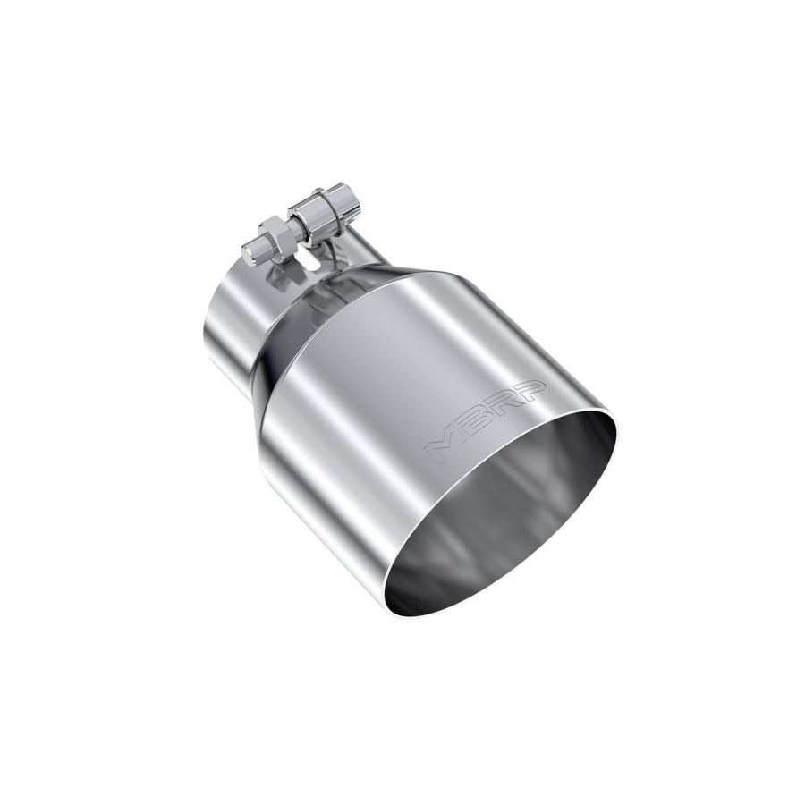 Round MBRP T5180-304 Angle Cut Single-Wall Polished Exhaust Tip (3" Inlet, 4.5" Outlet, 6.13" Length)