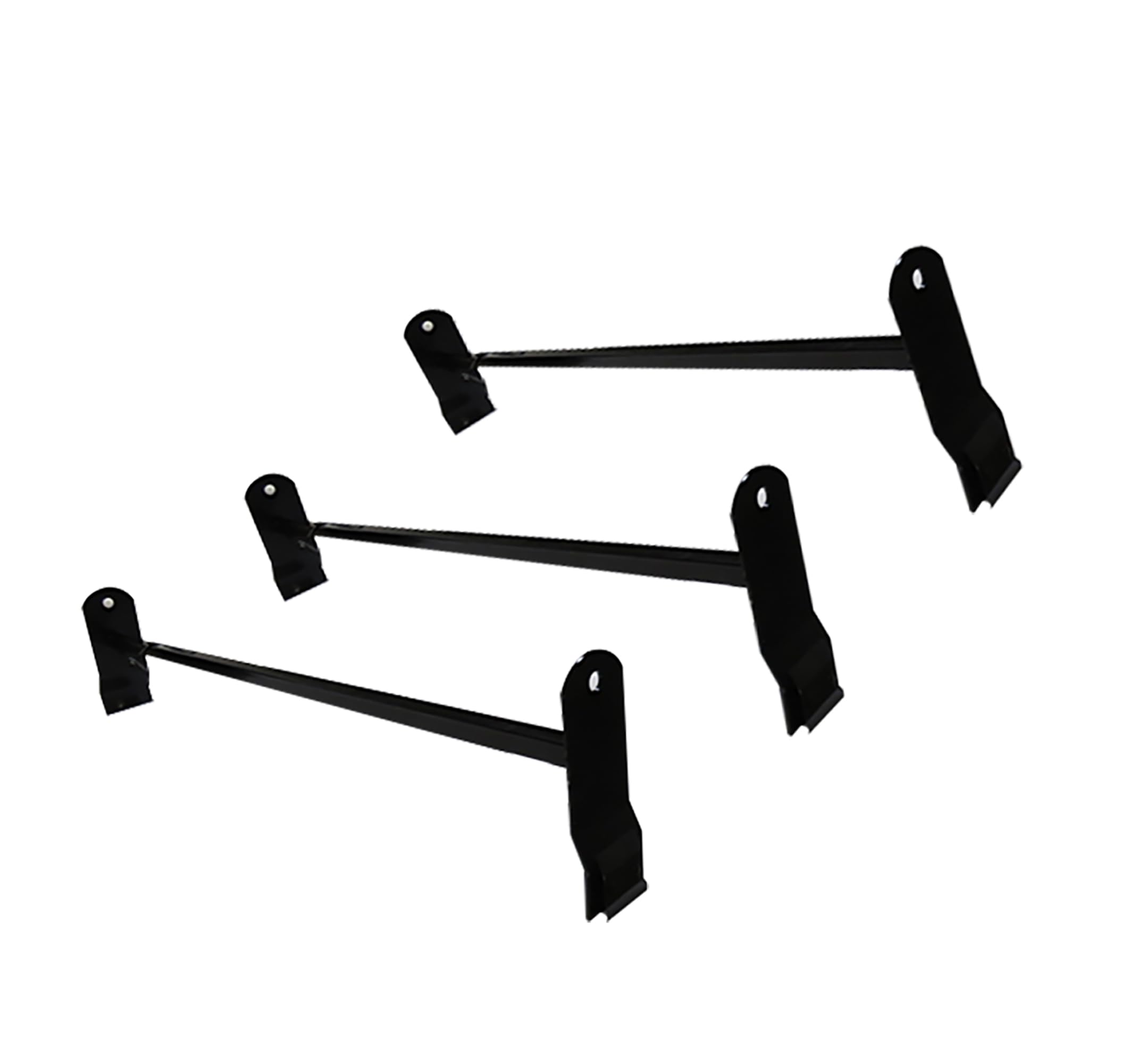 Black Horse off Road Adjustable Three Bars Black Steel Roof Ladder Rack Utility Cross Bar with Stoppers Fit 2003-2024 Chevy Express/GMC Savana|1999-2014 Ford Econoline - 600 LBS Weight Capacity.
