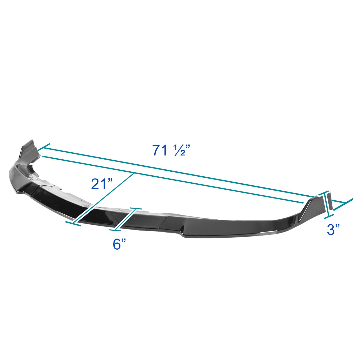 Glossy Black Spec-D Tuning Front Bumper Lip Spoiler Splitter Kit 3PC Compatible with 2011-2014 Dodge Charger