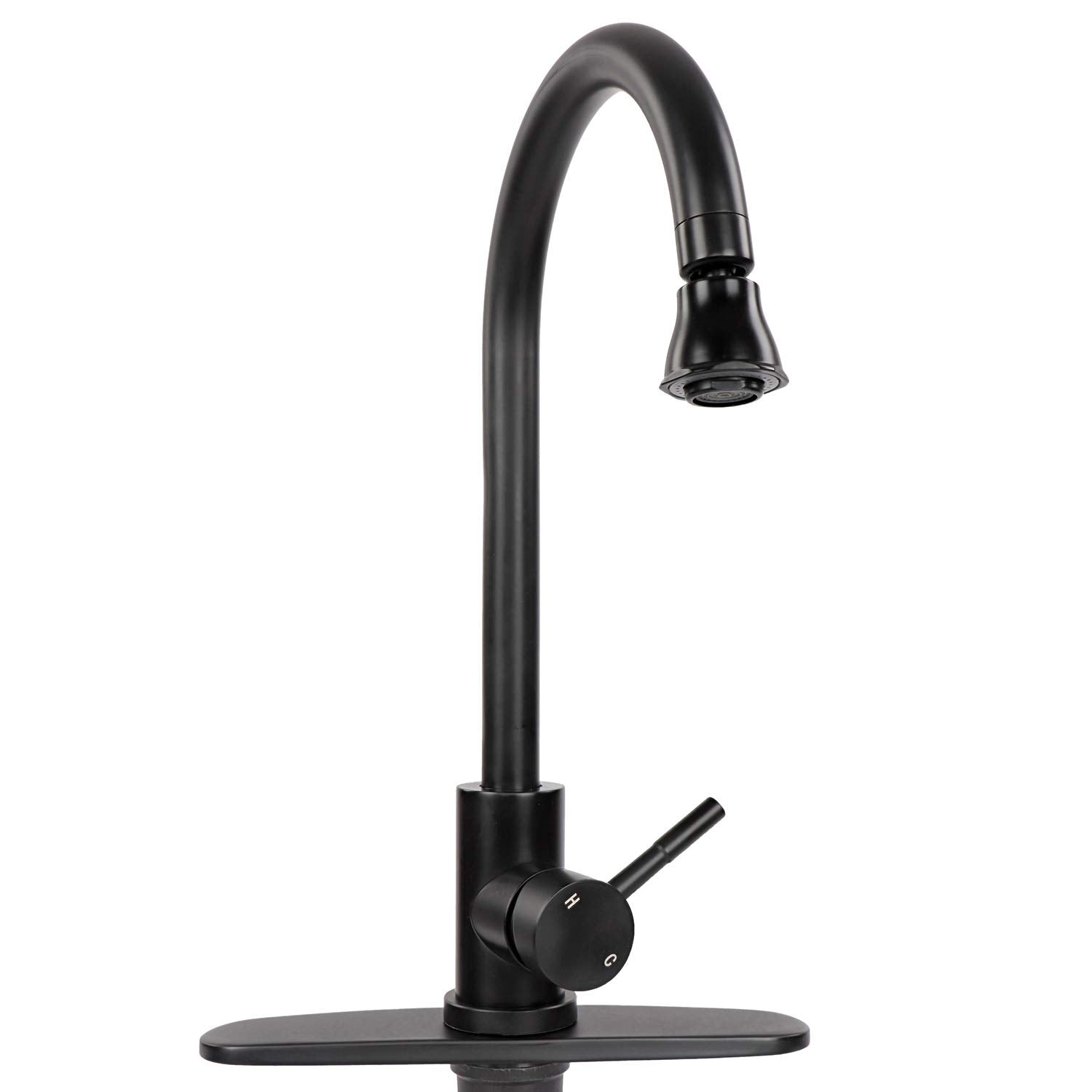 RV Kitchen Faucet Empire Faucets with Sprayer - Black Gooseneck Kitchen Faucet with Attached Sprayer Spout