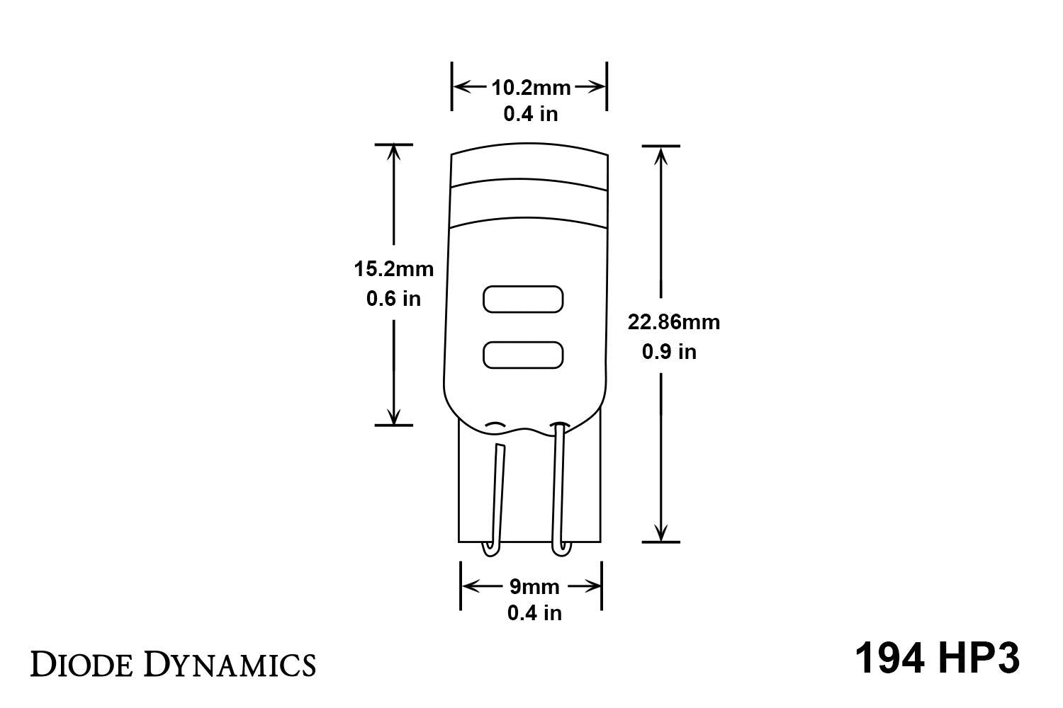 HP3 LED 194 Bulb Blue Pair Diode Dynamics