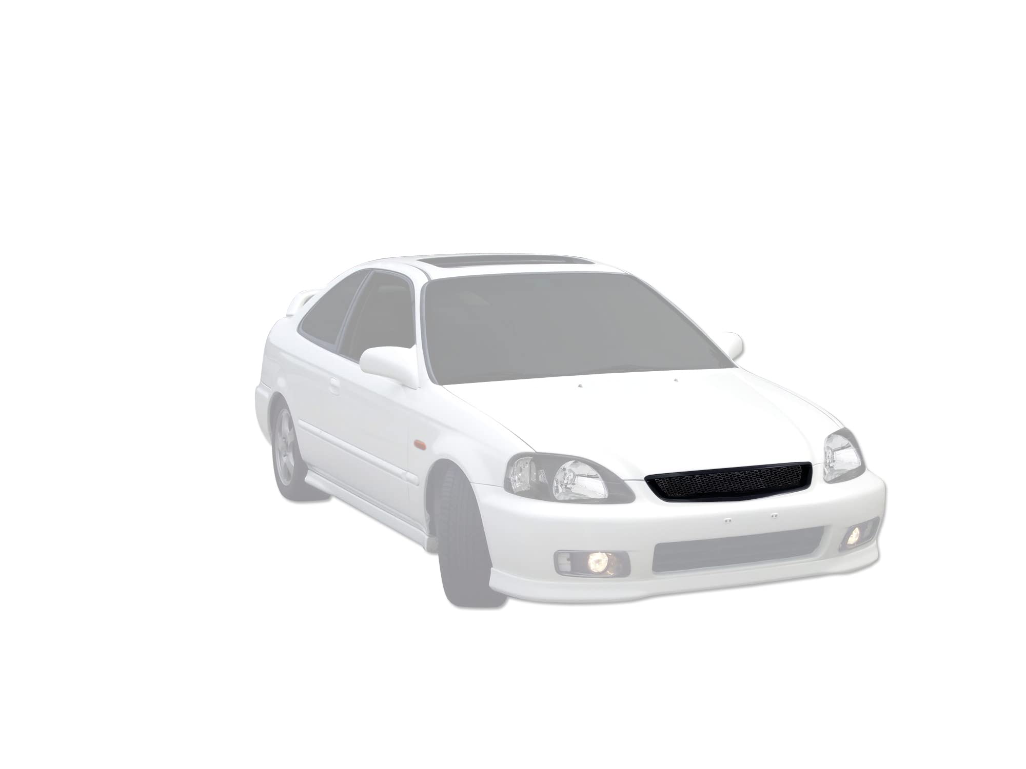 Mesh Front Hood Bumper Grille Armordillo USA - Gloss Black Fits 1999-2000 Honda Civic