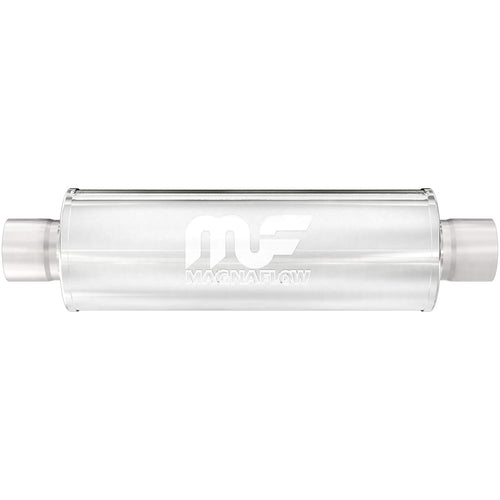 MagnaFlow Exhaust Performance Muffler 12619: 3"/3" Inlet/Outlet, 6x6x14" Round, Stainless Steel, Satin Finish