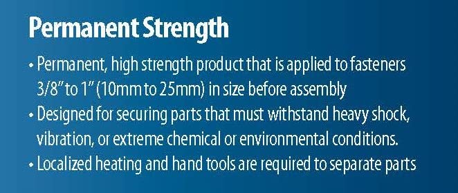 19962 Permatex Permanent Strength Threadlocker Red, 6 ml Tube