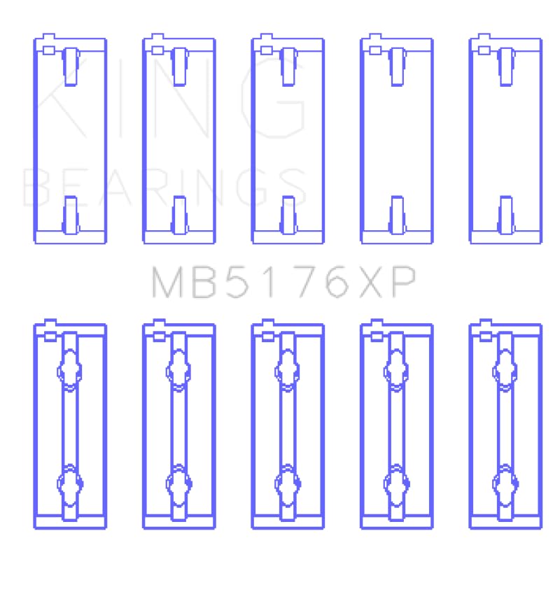 Mitsubishi 4G91/4G92/4G93 16V (Size STD) XP - King Engine Bearings Performance Main Bearing Set (MB5176XP)