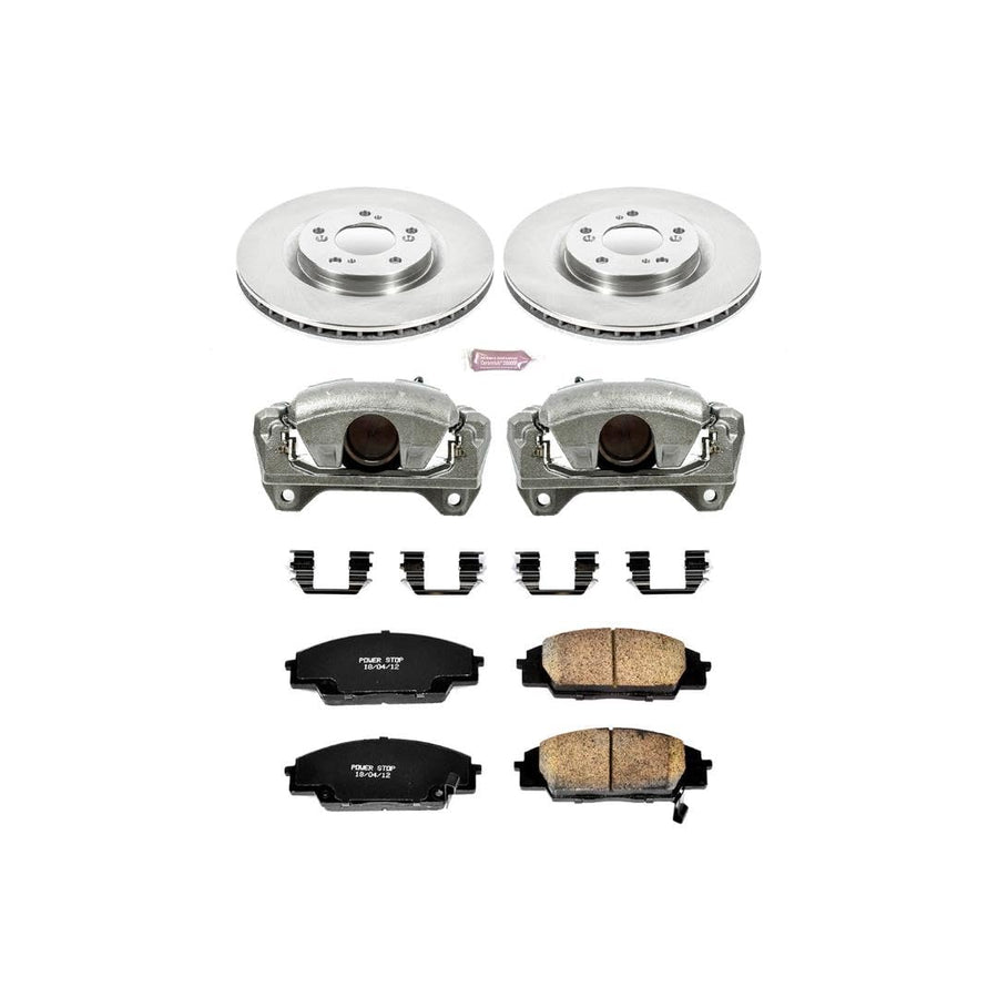 Power Stop KCOE2276 1-Click Autospecialty OE Replacement Brake Kit with Calipers For Honda S2000 2000-2009 [Model Specific]