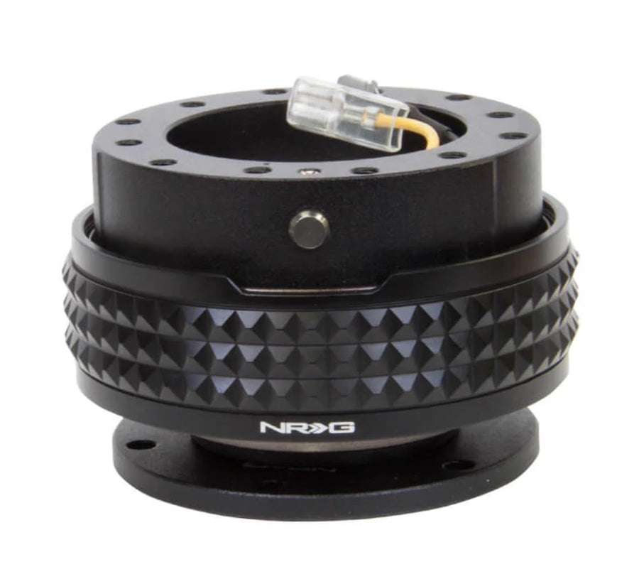 NRG Innovations GEN 2.1 NRG-SRK-210BK-BK Steering Wheel Quick Release Adapter, 6-Hole & 6x70 and 6x74mm Bolt Patterns Black Body/Black Pyramid Ring