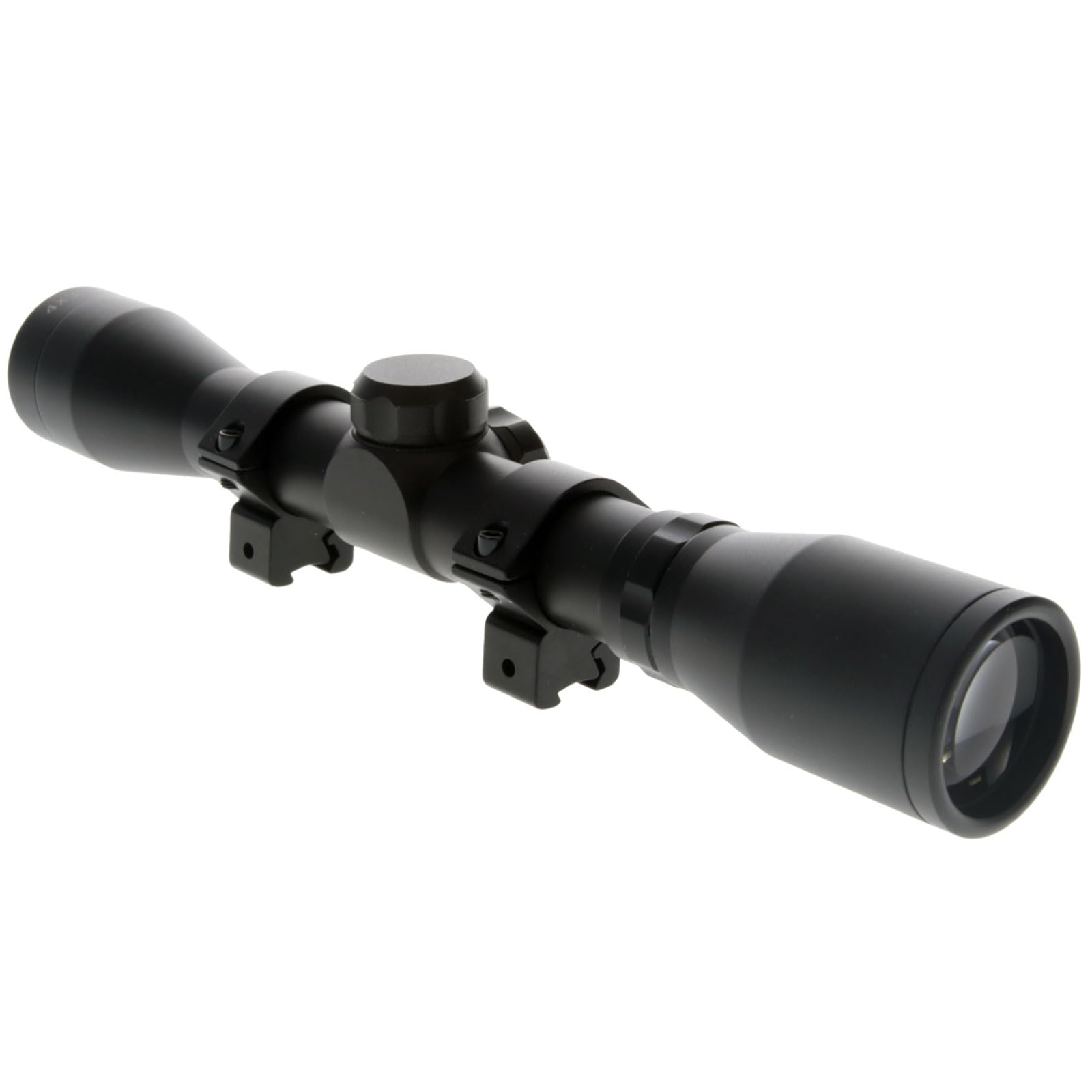 BUCKLINE TRUGLO Tactical Hunting Shooting Durable Waterproof Fogproof 1" Aluminum Tube Riflescope with 3/8" Rimfire Dovetail Mount Rings & Elastic Lens Covers Included, 4 x 32mm, Duplex Reticle
