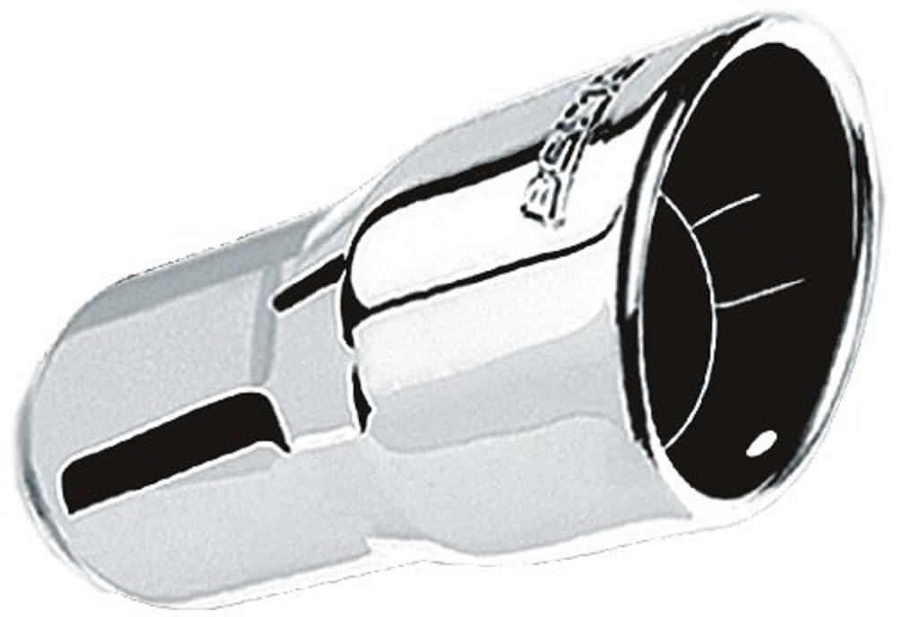 20237 BORLA Exhaust Tip 2.25" Inlet - 3.5" Single Round Rolled-Edge Angle-Cut Intercooled Outlet - 6.5" Long Exhaust Tip Embossed With BORLA Logo. Weld On Mounting Method.