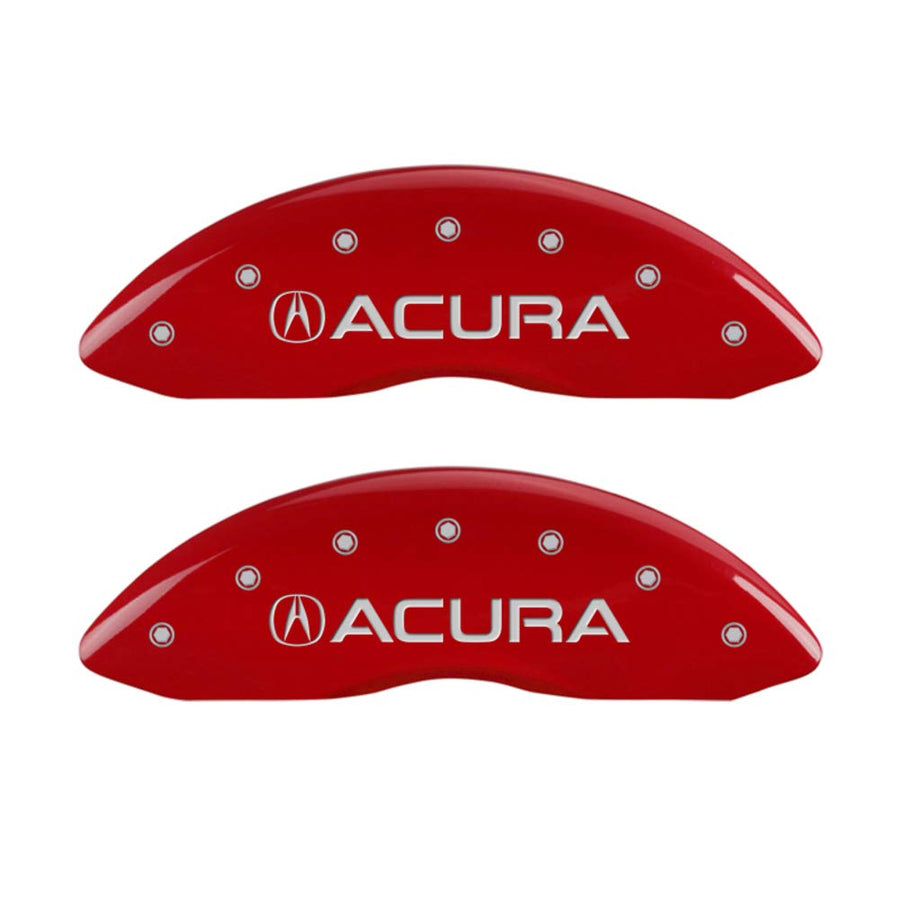 MGP Caliper Covers Silver Characters 39022SACURD Red Powder Coat Finish Disc Brake Caliper Cover (Set of 4)