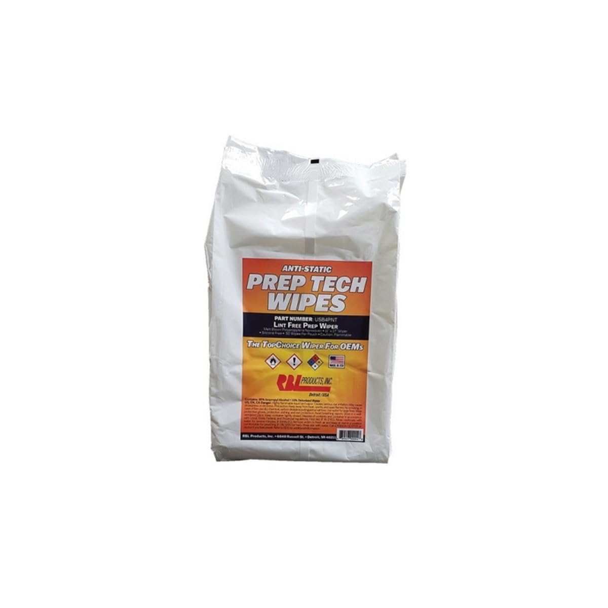 RBL 11 x 15.5 in. Anti-Static Prep Tech Wipe Pouch RBLUSB4PNT