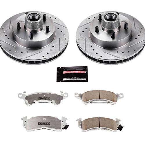 Power Stop K4539-26 Z26 Carbon Fiber Brake Pads with Drilled & Slotted Brake Rotors Kit Front