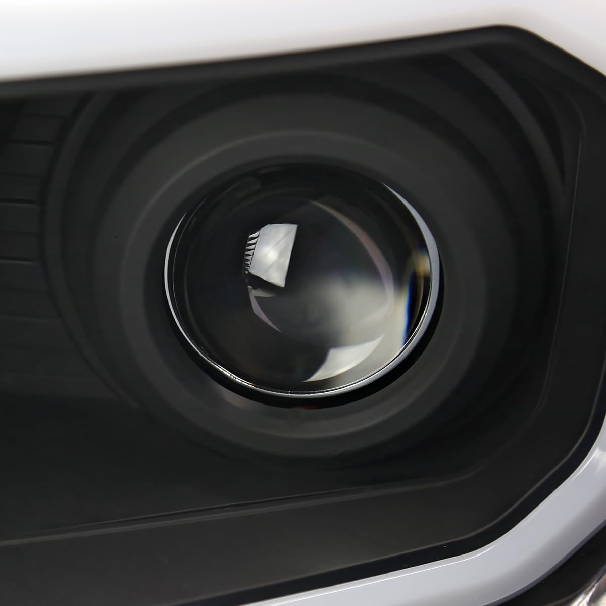 Black Projector Headlights w/LED Bar SPEC-D TUNING Compatible with 2012-2015 Toyota Tacoma, Left + Right Head Lights Assembly