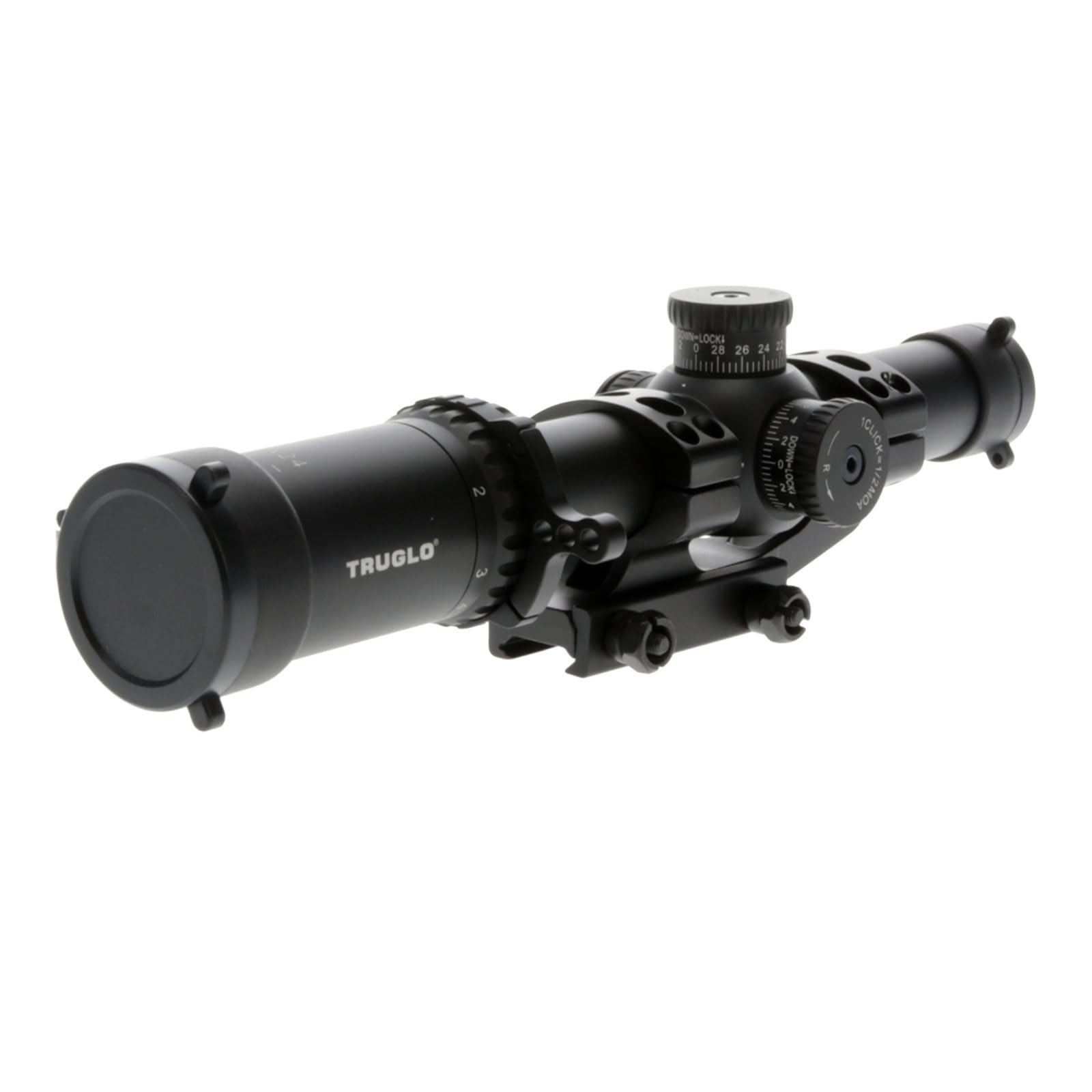 Omnia TRUGLO Tactical Hunting Shooting Durable Fogproof Shock Resistant 30mm One-Piece Aluminum Tube Illuminated All Purpose Tactical Reticle Riflescope | Flip-Up Lens Cap Included | 8 1-8X24 30MM