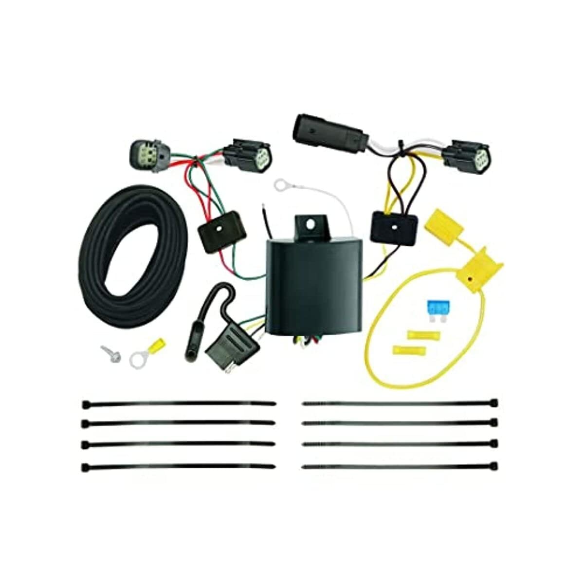 T-One Tekonsha 118677 Custom Harness, 4-Way Flat, w/Circuit Protected ModuLite HD Module, Compatible with 2015-2018 Ford Edge