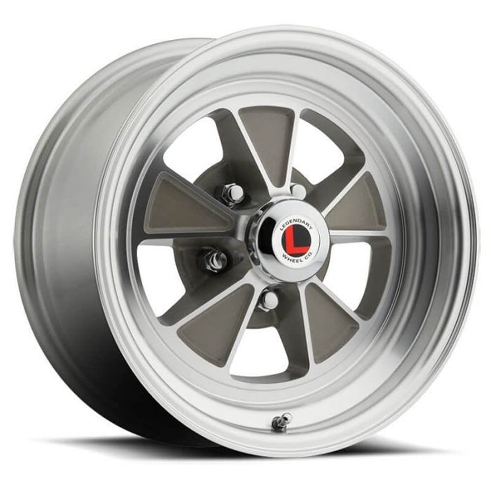 GT5-15 x 7 in. Legendary Wheels - 5 x 4.5-4.25 bs - Clear Coat/Machined