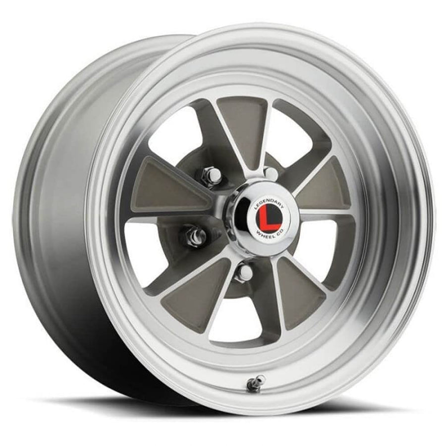 GT5-15 x 7 in. Legendary Wheels - 5 x 4.5-4.25 bs - Clear Coat/Machined