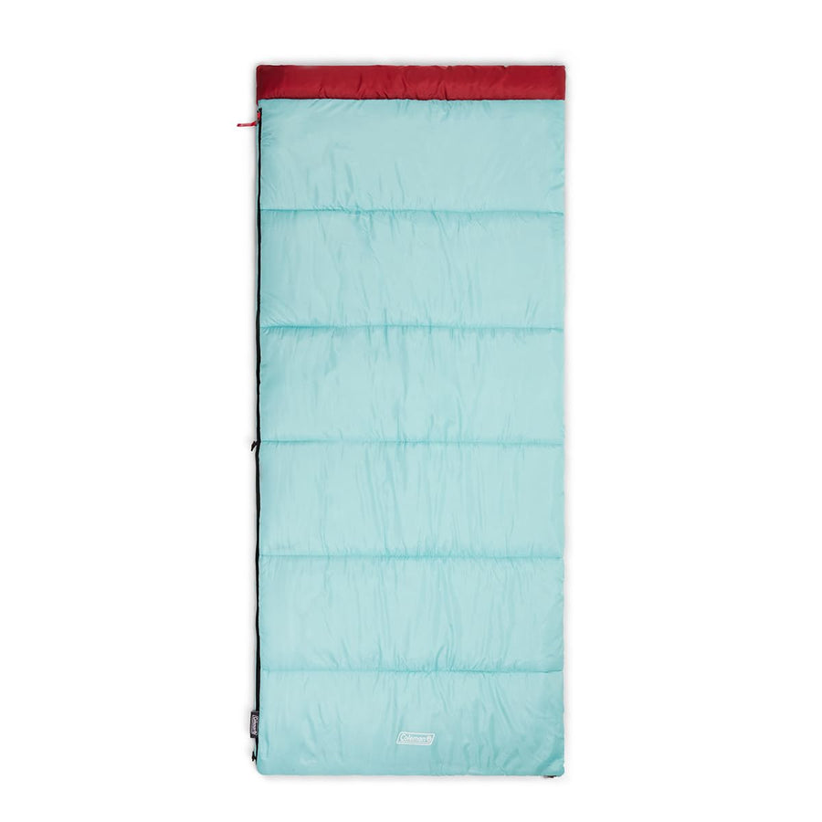 Coleman 30/40/50°F Flatlands Sleeping Bag, Made from 100% Recycled Material, Big & Tall Options, Cool-Weather Sleeping Bag for Camping, Sleepovers, Guests & More