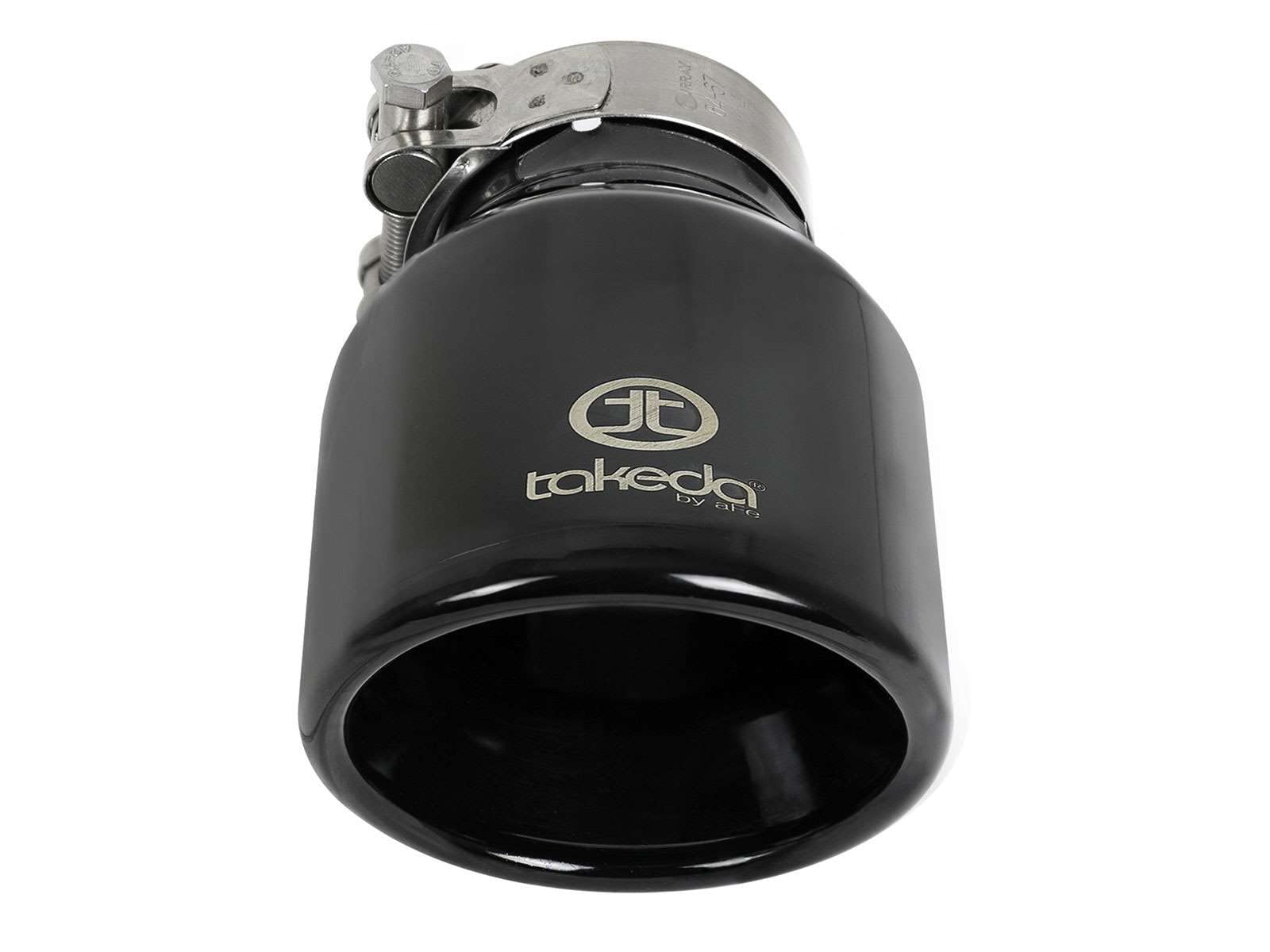 Takeda Exhaust Tip aFe POWER 49T25404-B061, 304 Stainless Steel, Black, 2-1/2" Inlet 4" Outlet 6" Length
