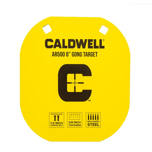 AR500 Steel Target Caldwell High Caliber 8" Gong, 3/8" Thickness, Rifle Rated for Precision Shooting and Target Practice