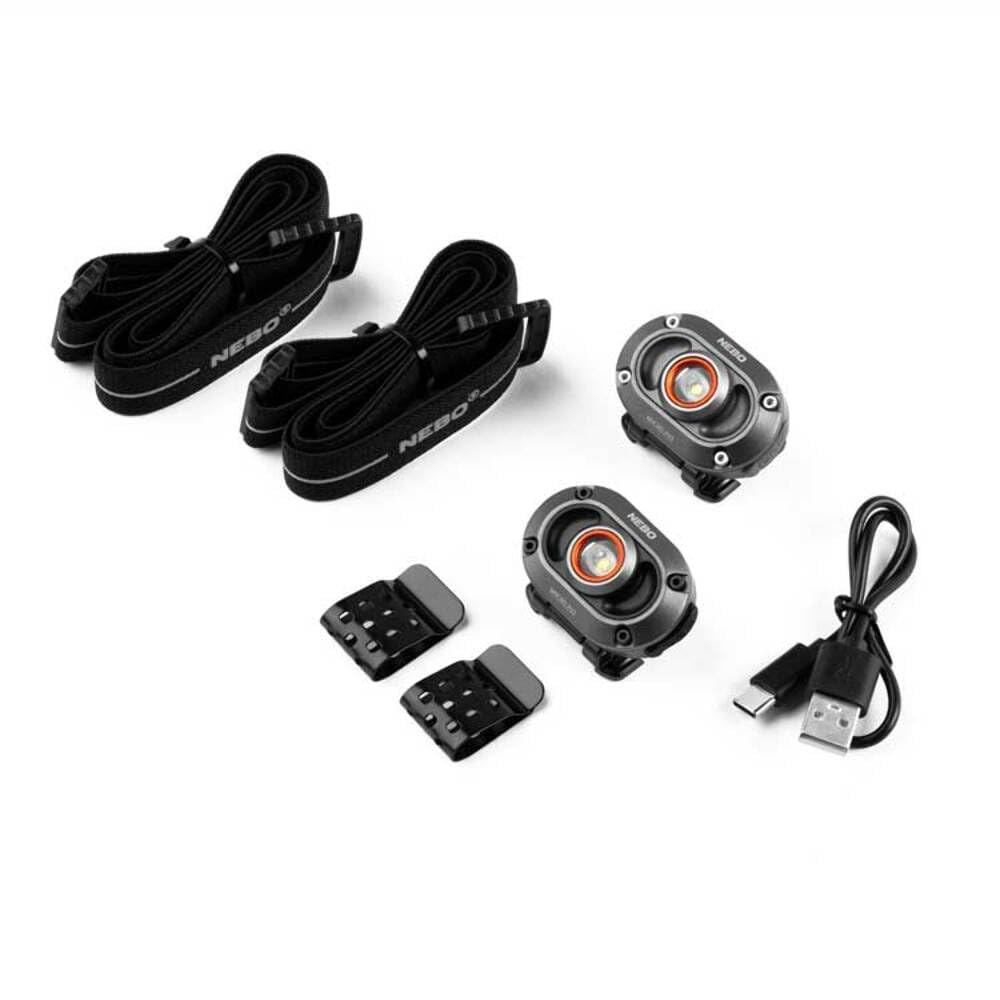 250 NEBO MYCRO Rechargeable Headlamp | 250 Lumens, 3 Light Modes, Water Resistant, Adjustable Strap, Super Bright Head Lamp for Camping & Hiking, Includes USB Charging Cable — 2 Pack