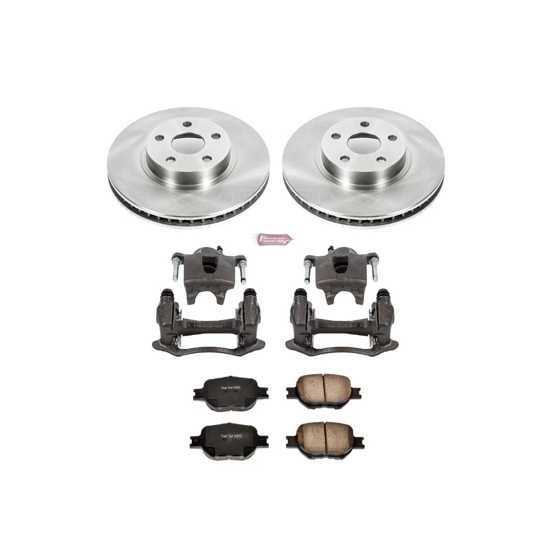 Power Stop KCOE2313A Replacement Autospeciality Front Caliper Kit- OE Rotors, Ceramic Brake Pads, Calipers For Toyota Celica 2000-2002 [Model Specific]