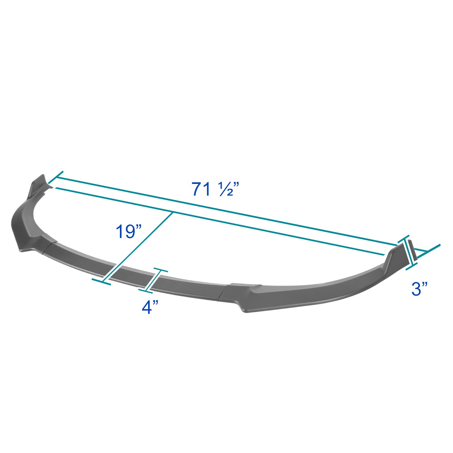 Matte Black Spec-D Tuning Front Bumper Lip Splitter Spoiler 3PC Compatible with 2018-2021 Kia Stinger