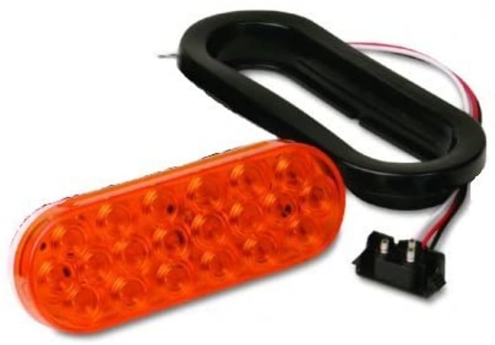 Custer 6.5" x 2.25" CPL65A-K Amber LED Light, Grommet, Plug20 LEDs