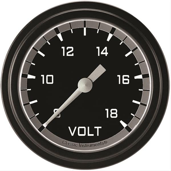 AX330GBLF Classic Instruments Gray 2-5/8" Voltage Gauge AutoCross
