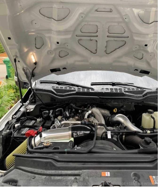 6.7 Power Stroke No Limit Fabrication Cold Air Intake, Raw, Pro Guard 7 Filter, 2020