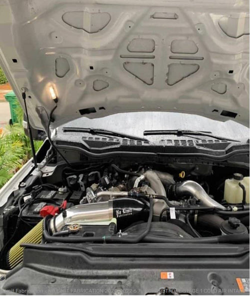 6.7 Power Stroke No Limit Fabrication Cold Air Intake, Raw, Pro Guard 7 Filter, 2020