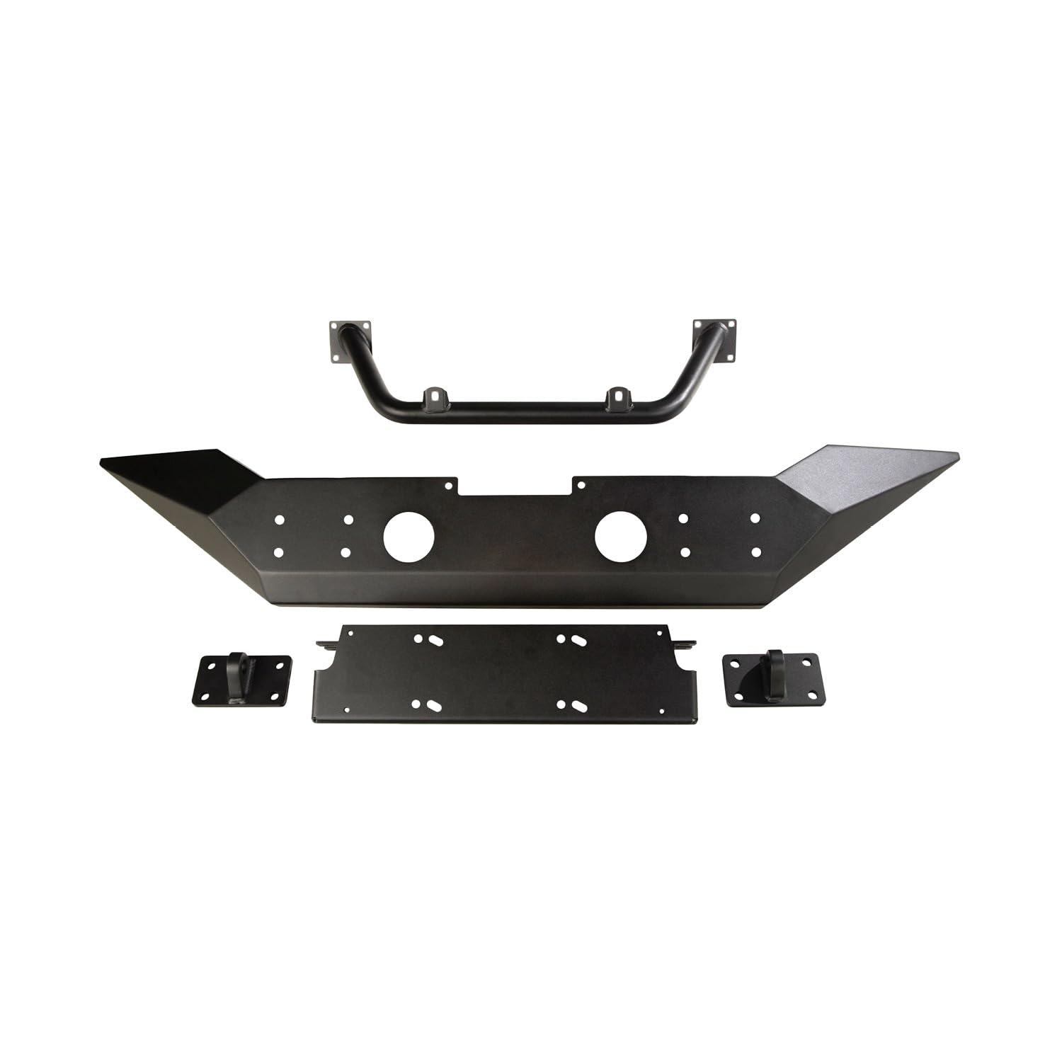 Spartan Rugged Ridge Bumper, Front | Full-Width w/High-Clearance Ends & Overrider, Steel, Textured Black | 11548.01 | Fits 2007-2018 Jeep Wrangler JK