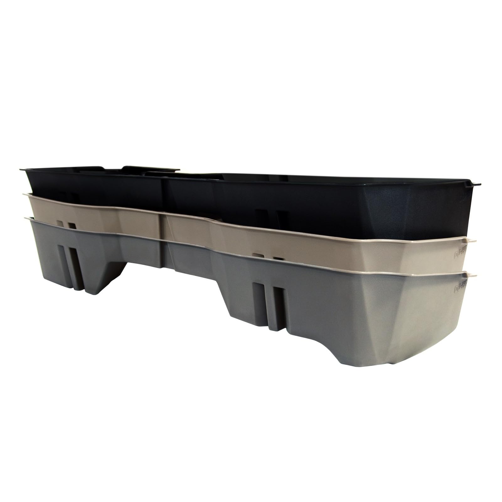 Under Seat Storage DuHa 10304 fits 2014-2019 Chevy Silverado/GMC Sierra Double Cab Classic Style Body |Black Heavy-Duty Back Seat Organizer | Includes Dividers