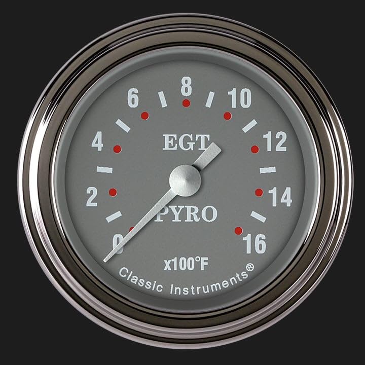 Silver Gray Classic Instruments SG198SLF 2-1/8" Pyrometer Full Sweep