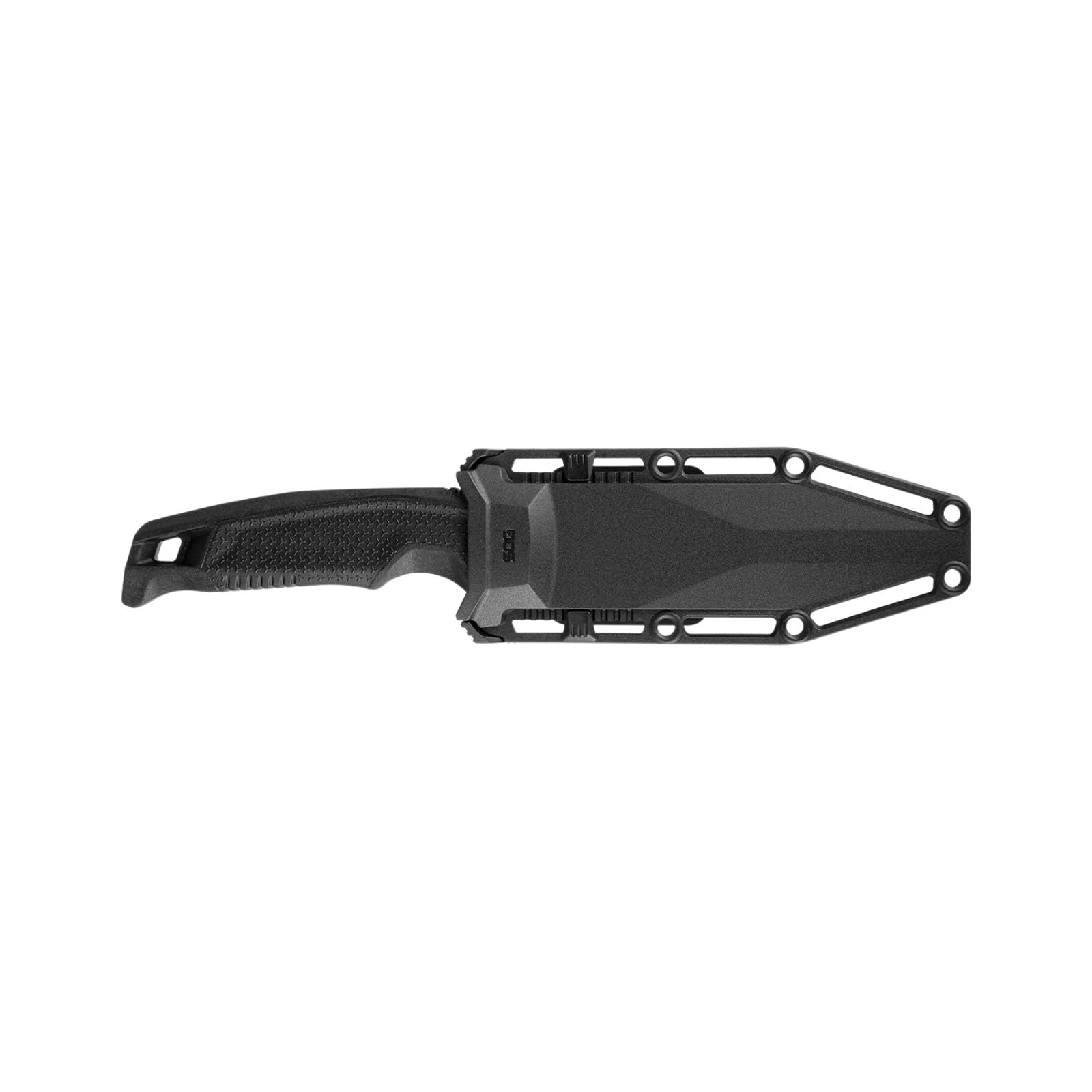 Recondo FX SOG Professional Fixed Blade Duty Knife | Straight Edge, Stainless Steel Blade, Overmolded Rubberized Grip, Black