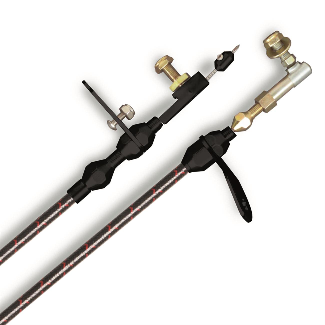 Vintage Series Lokar Performance Products 518 Kickdown Cable Black Wrap With Red Tracers