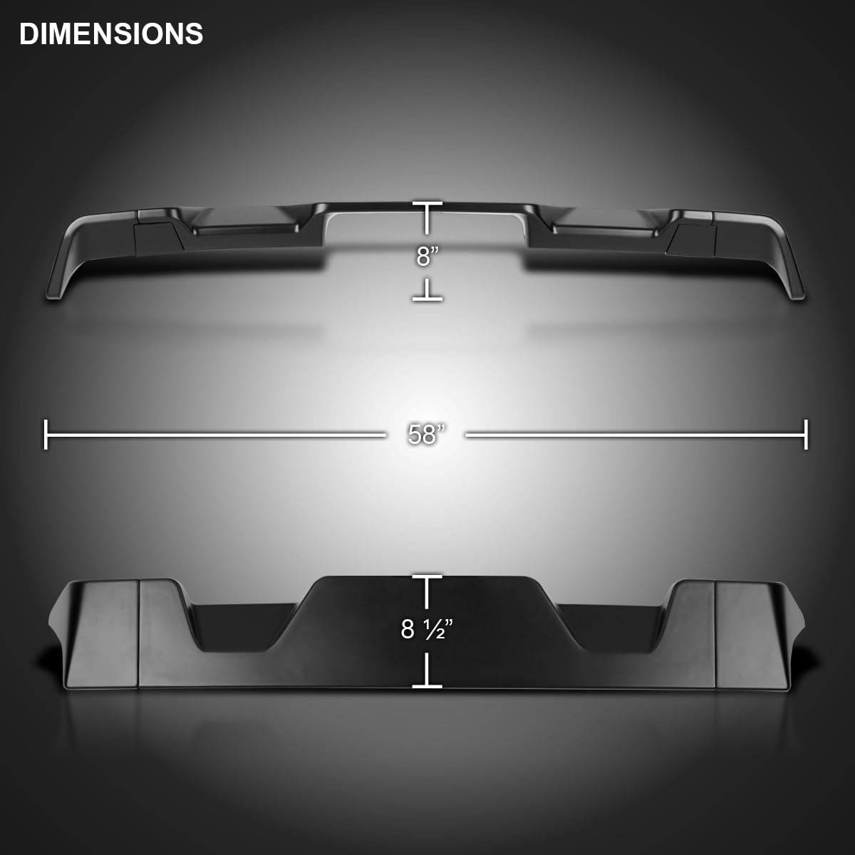 Matte Black SPEC-D TUNING Rear Roof Spoiler Cab Wing For 2013-2018 Dodge Ram 1500 Models