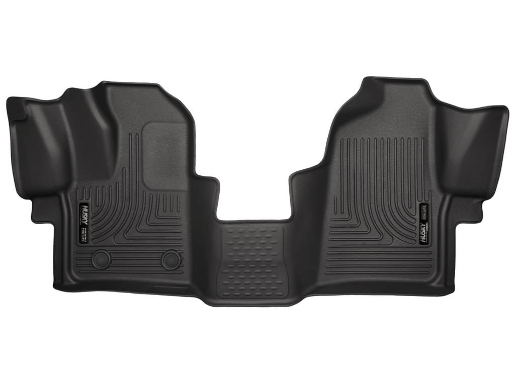 Weatherbeater Husky Liners Floor Mats | Fits 2015 - 2021 Ford Transit 150/250/350/350HD w/Carpet Flooring | Front Row, 2-pc Black - 18771