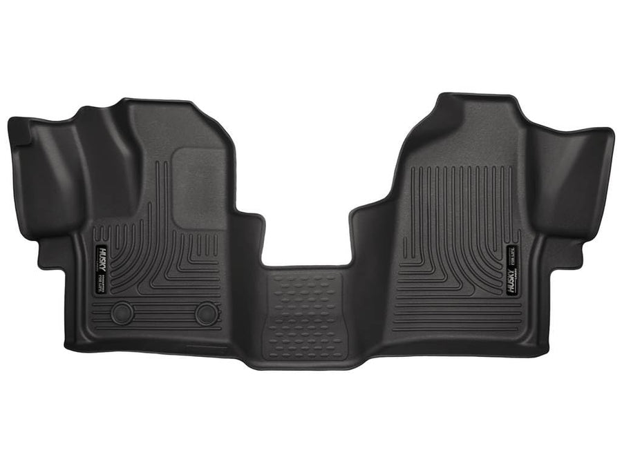 Weatherbeater Husky Liners Floor Mats | Fits 2015 - 2021 Ford Transit 150/250/350/350HD w/Carpet Flooring | Front Row, 2-pc Black - 18771
