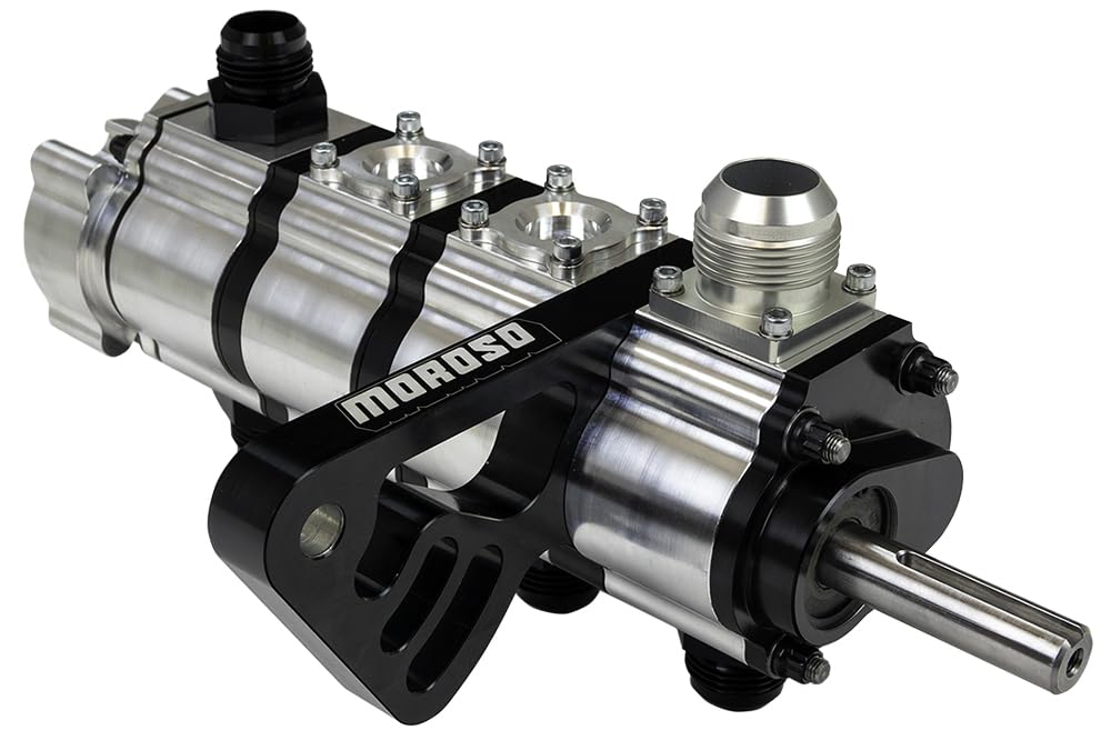 Moroso 4 Stage Tri-Lobe Dry Sump Oil Pump, Driver's Side Door Car Mount, 1.500" Pressure Section w/Fuel Pump Drive
