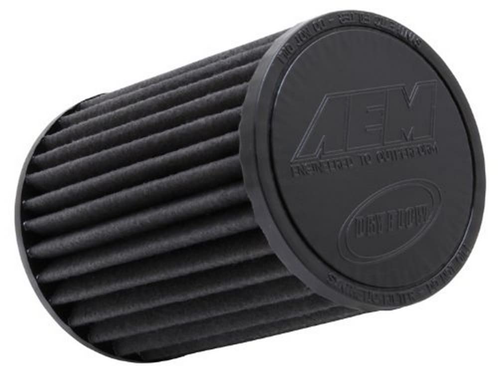 AEM 21-2047BF Clamp-On Universal DryFlow Air Filter: Round Tapered; 3.5 in (89 mm) Flange ID; 7 in (178 mm) Height; 5.25 in (133 mm) Base; 4.75 in (121 mm) Top