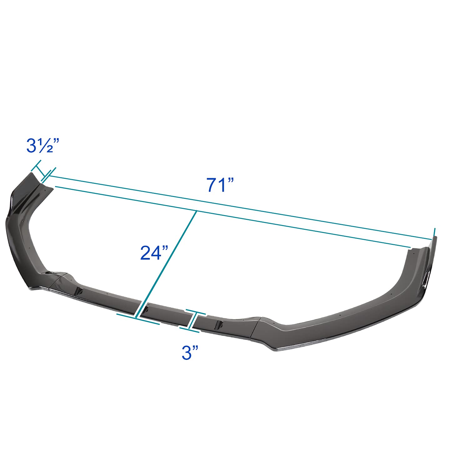 Glossy Black Spec-D Tuning Front Bumper Lip Spoiler 3PC Compatible with 2019-2020 Nissan Altima 4-Door