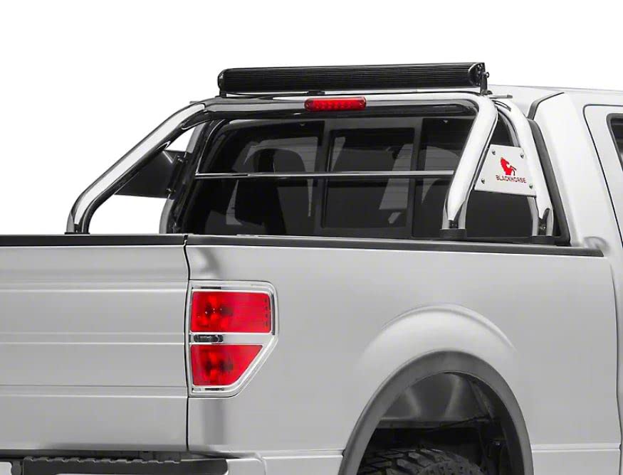 Classic Black Horse Roll Bar Includes 1 40in LED Light Bar Stainless Compatible with 15-22 GMC Canyon & 15-22 Chevy Colorado & 2016-2022 Toyota Tacoma-RB003SS-KIT