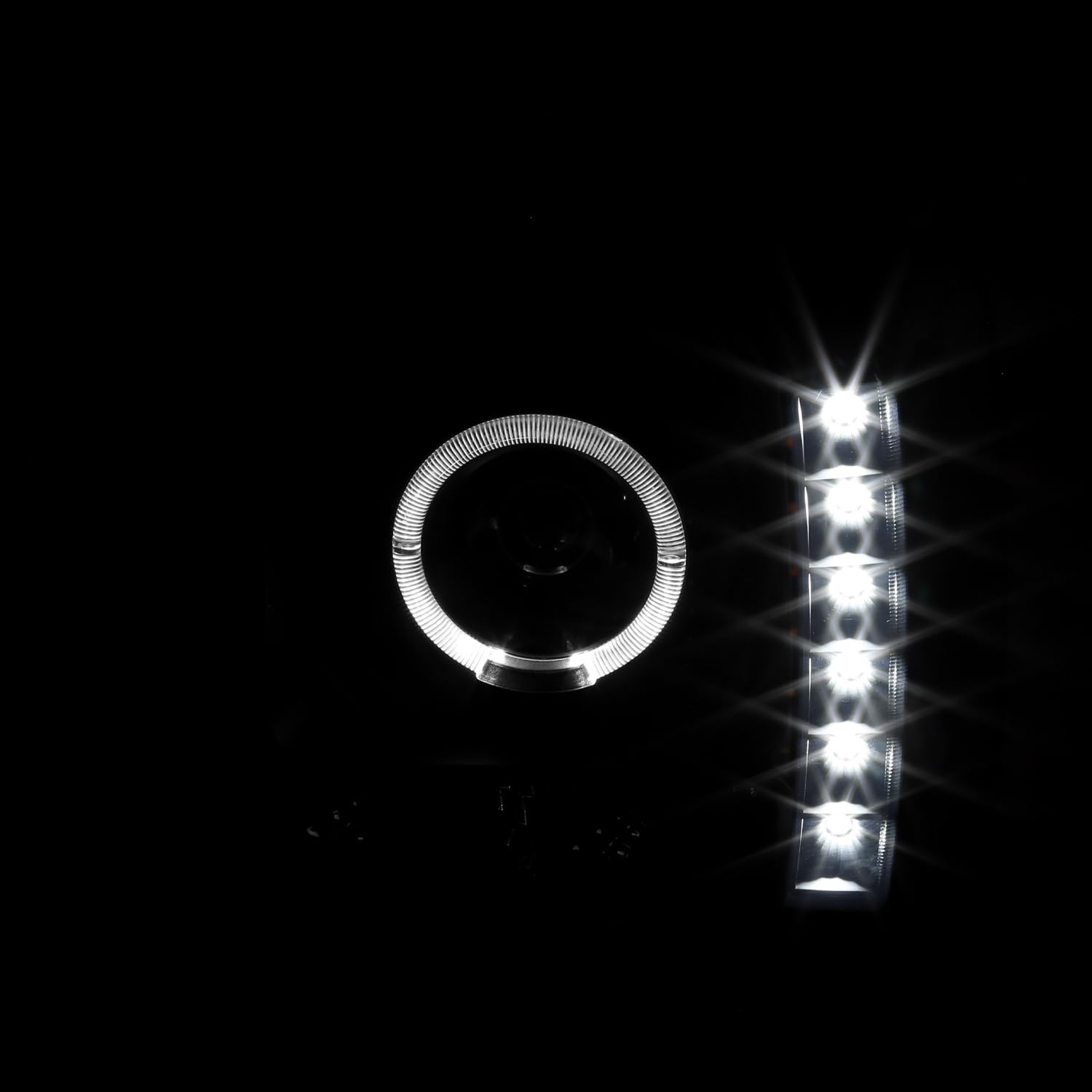Black Smoke SPEC-D TUNING Projector Headlights W/LED Compatible with 1997-2001 Jeep Cherokee, Left + Right Pair Headlamps Assembly