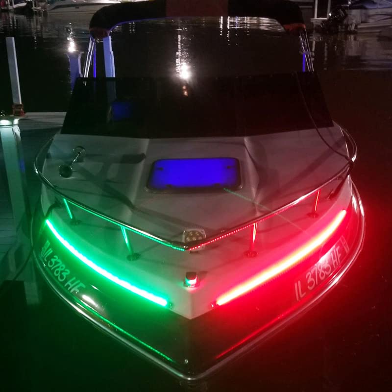 Marine Sport Lighting Bow Light Marine Fit 36in LED Strip Starboard and Port sidelight Nav kit (3FT) MSL3FTSL