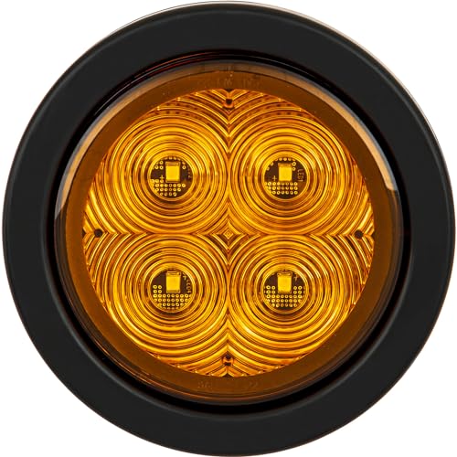 4 Inch Round Recessed Strobe SL42AO with Amber LEDs and Amber Lens