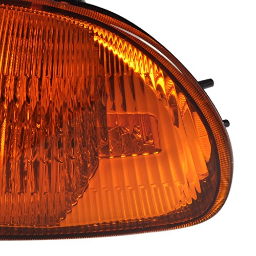 Black Headlights + Amber Corner Lights SPEC-D TUNING Compatible with 1992-1995 Honda Civic EG 4Dr Sedan L+R Pair Head Light Lamp Assembly