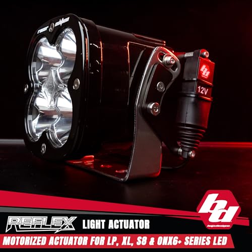 Baja Designs Reflex Light Actuator Kit for XL Pro, 80, Sport, Racer Series LED Light Pods - Motorized Pitch Adjustment Up to 20°, Low-Profile Bolt-On Mount, Waterproof Construction (Single Actuator)